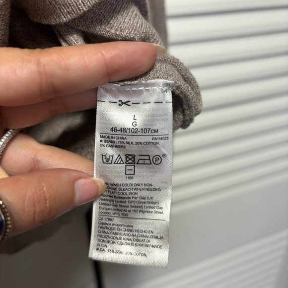 Banana Republic Luxury Blend Mens Pullover Sweater Silk Cashmere Cotton Gray L - Picture 4 of 5